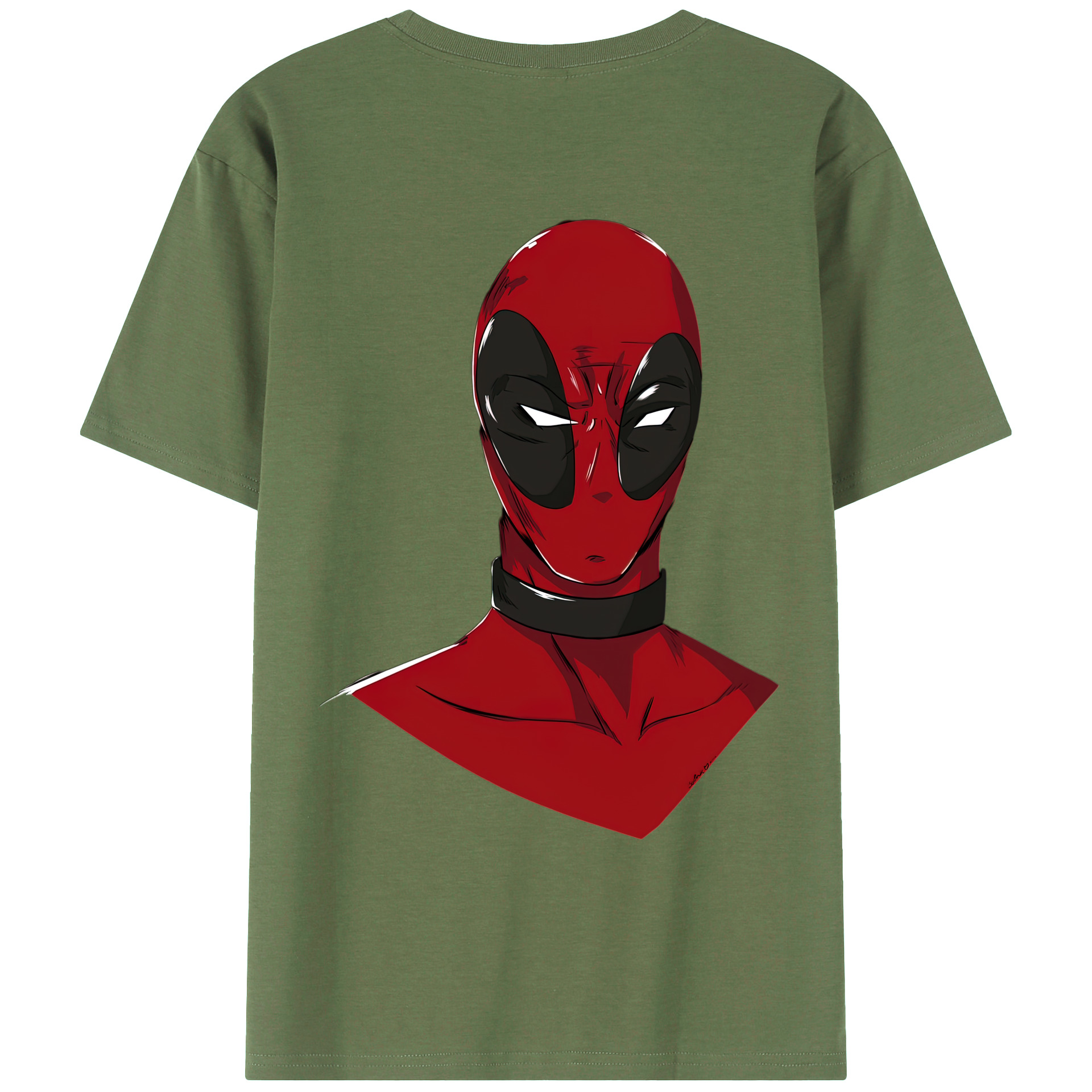 （画像用） Deadpool デッドプール 綿100％ メンズ半袖Tシャツ（バックプリント） 通気性